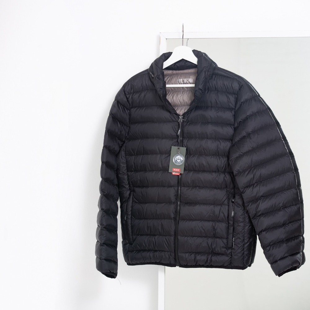TUMI packable puffer jacket, black NWT